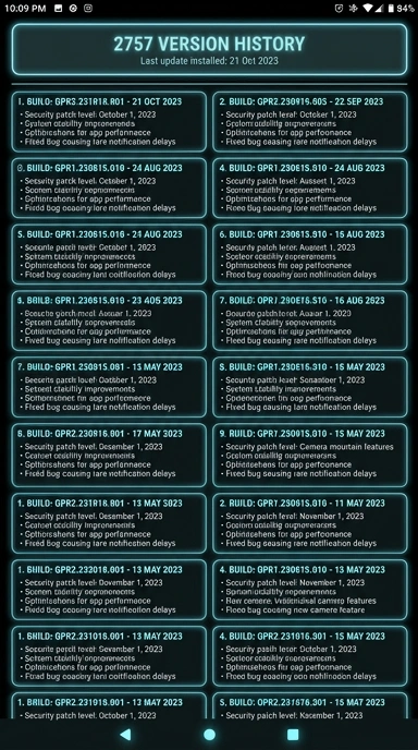 Halaman Riwayat Versi 2757 untuk Pengguna Android