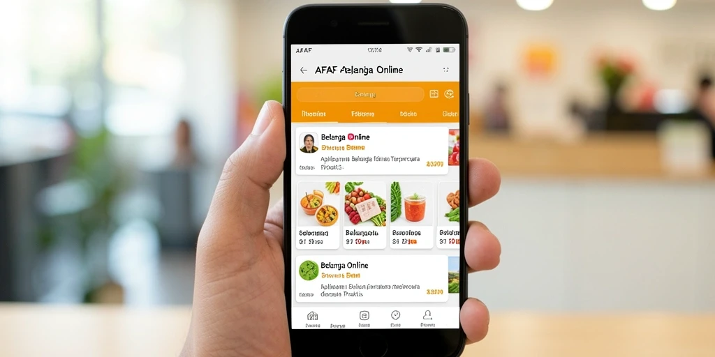 Tampilan antarmuka AFAF yang modern dan menarik untuk berbelanja online.