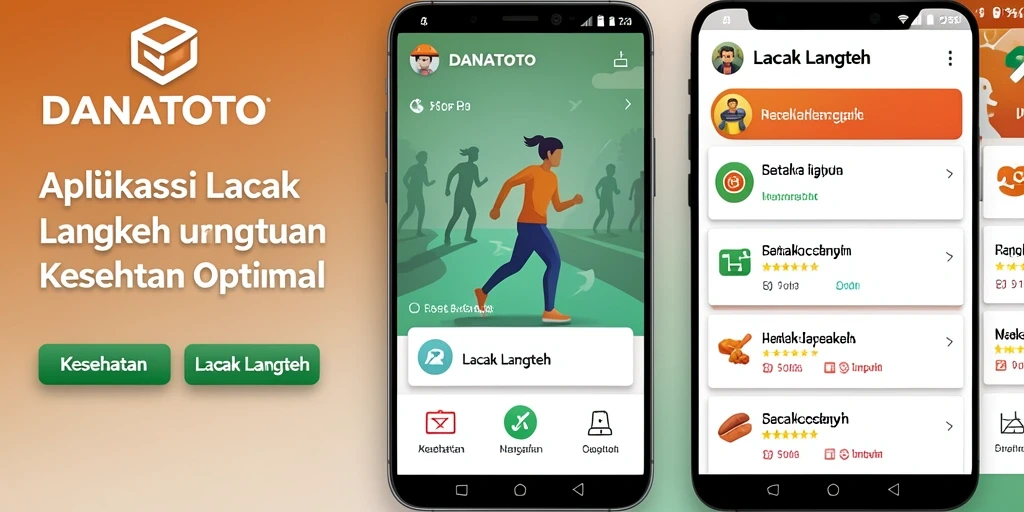Tampilan utama DANATOTO menampilkan grafik langkah harian dan data kesehatan.