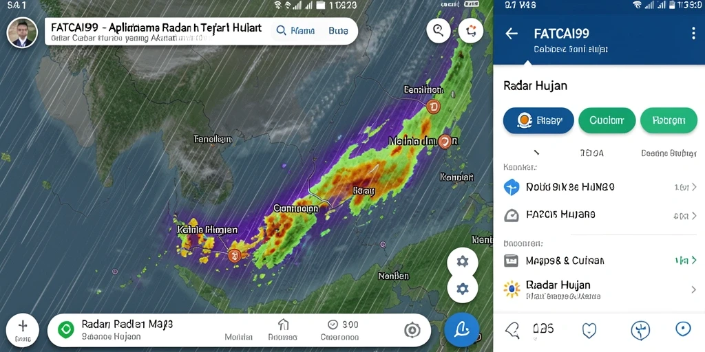 Antarmuka aplikasi FATCAI99 menampilkan radar hujan secara real-time.