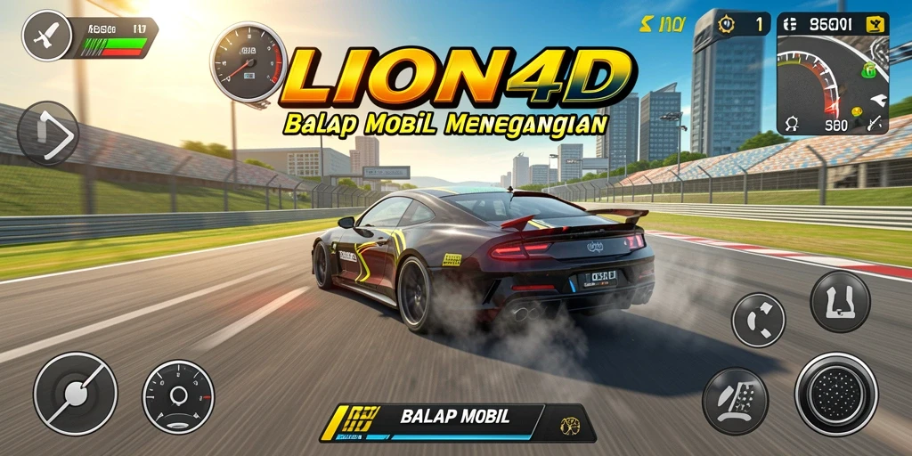 Antarmuka permainan LION4D dengan mobil balap yang menakjubkan.