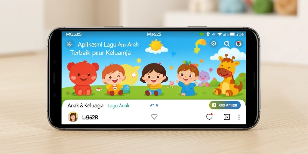Antarmuka menarik dengan lagu-lagu anak yang ceria.